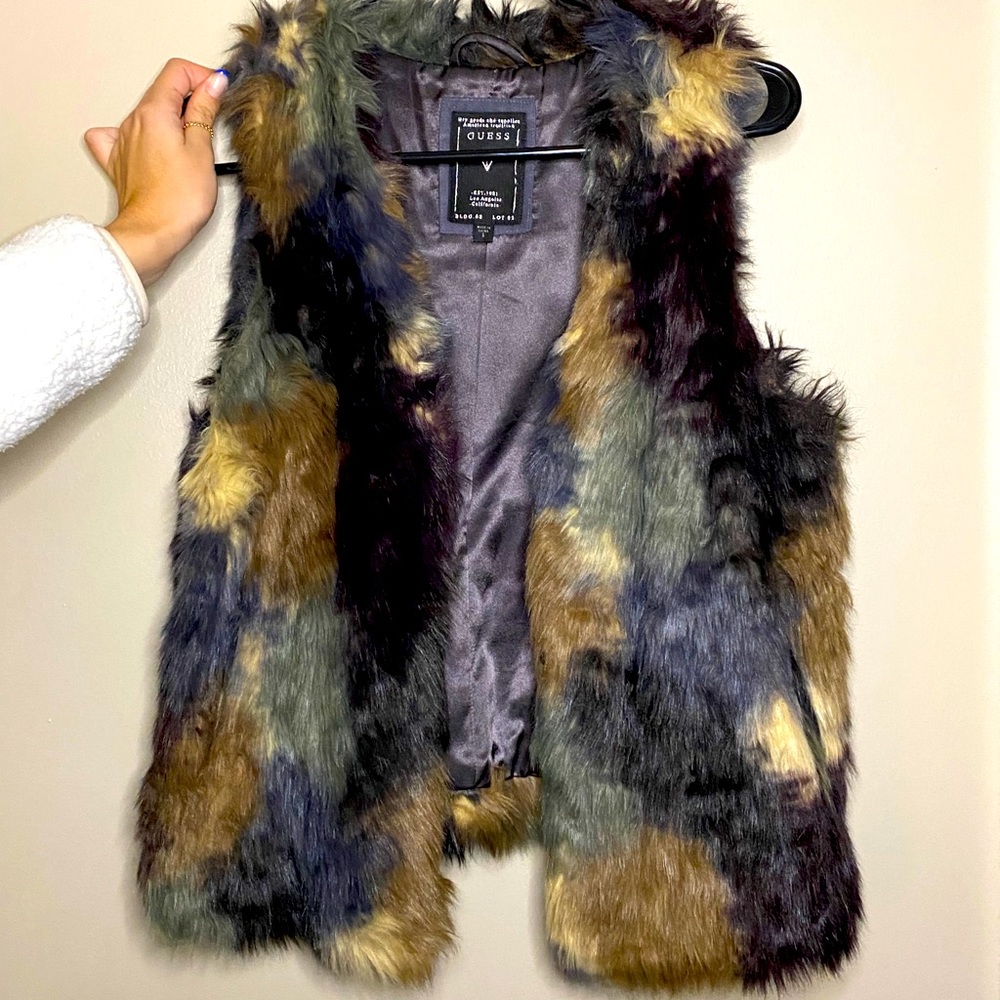 Warm, Fuzzy Colorful Vest